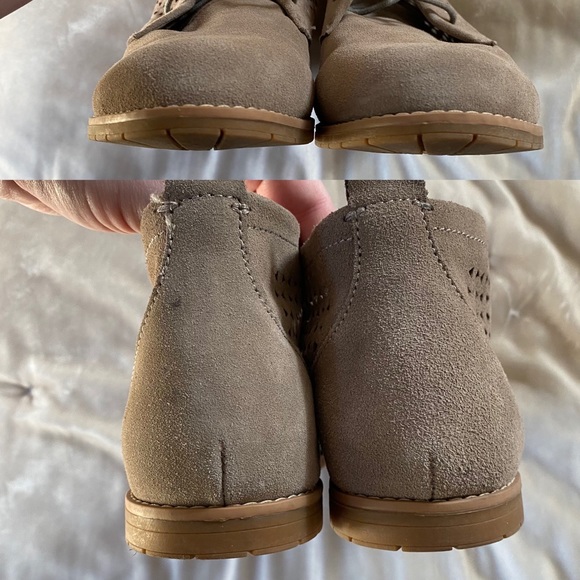 EuroSoft Emmeline laser cut taupe gray suede lace up chukka bootie 10 - Picture 15 of 16